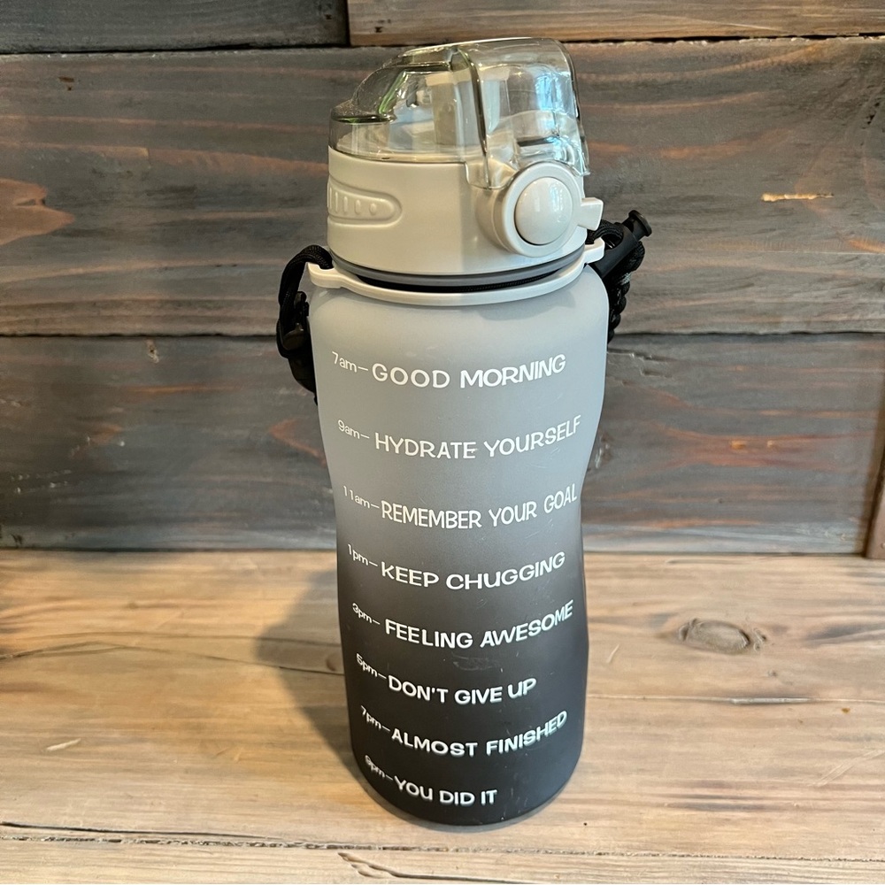Gray Gradient Motivational Water Bottle
